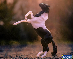 961 Breyer Classics Black Pinto Rearing Mustang